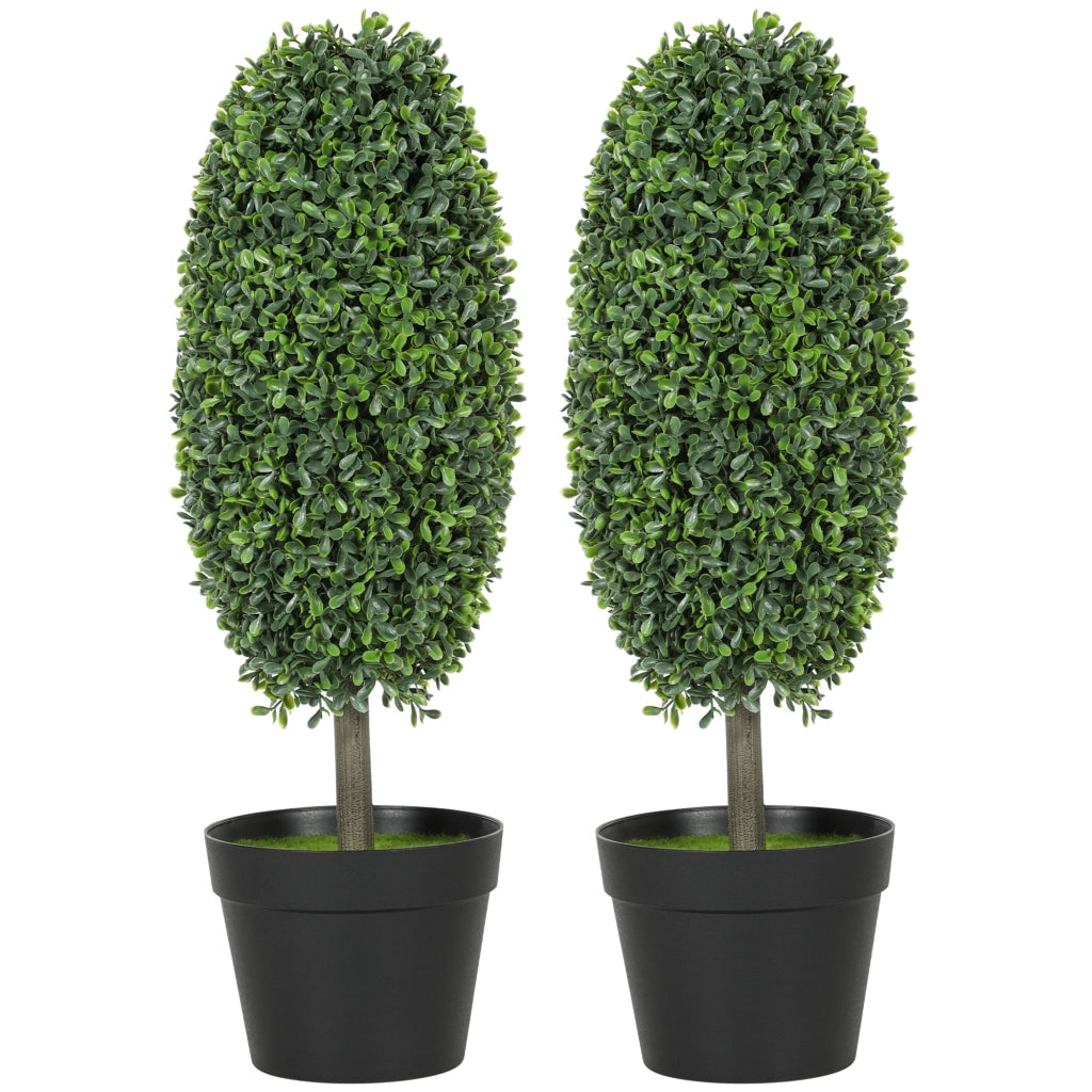 Set 2 Piante Artificiali ¨C Xylo ¨C UV-Resistenti con Vaso Cemento Verde