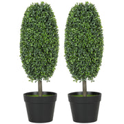 Set 2 Piante Artificiali ¨C Xylo ¨C UV-Resistenti con Vaso Cemento Verde
