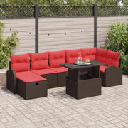 Set Divano da Giardino con cuscino 8 pcs Marrone Poly Rattan 3359771