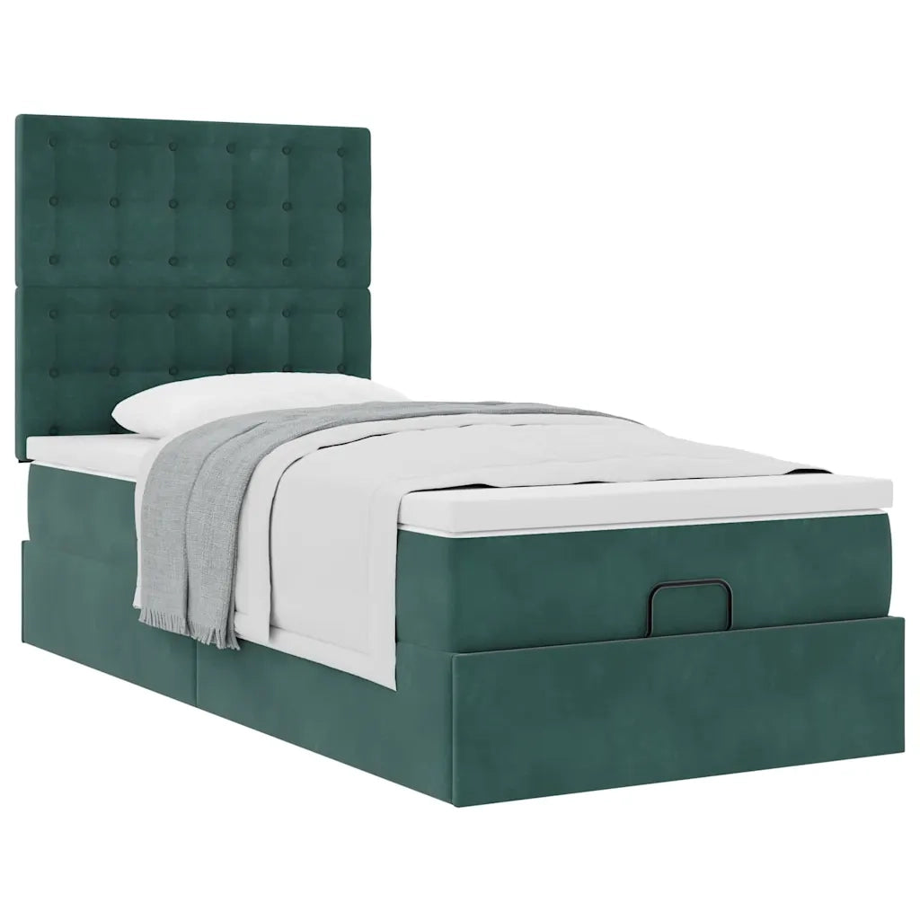 Struttura Letto Pouf con Materassi 80x200 cm Velluto 3313580