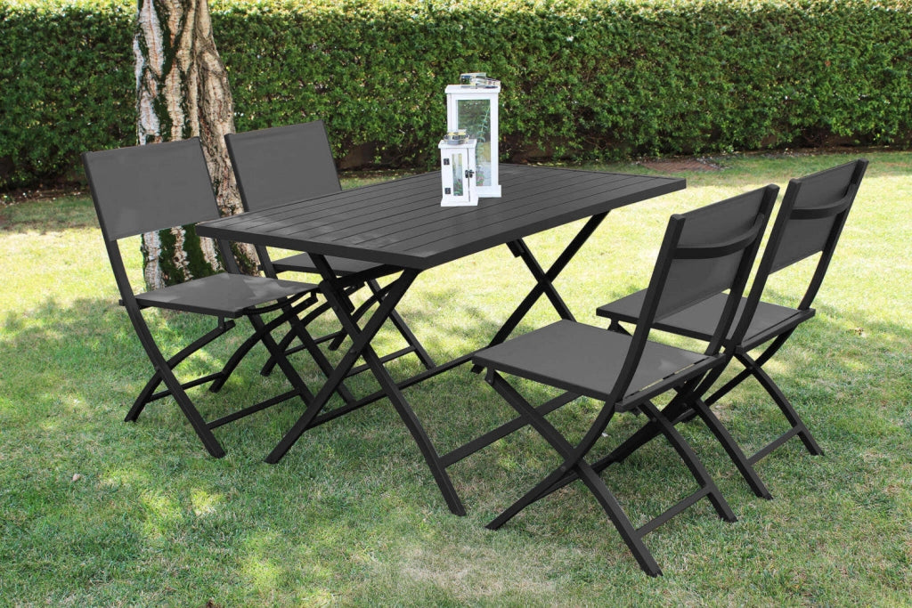 Sedia da Giardino Georgia Pieghevole 58x46x85 h cm in Textilene Antracite