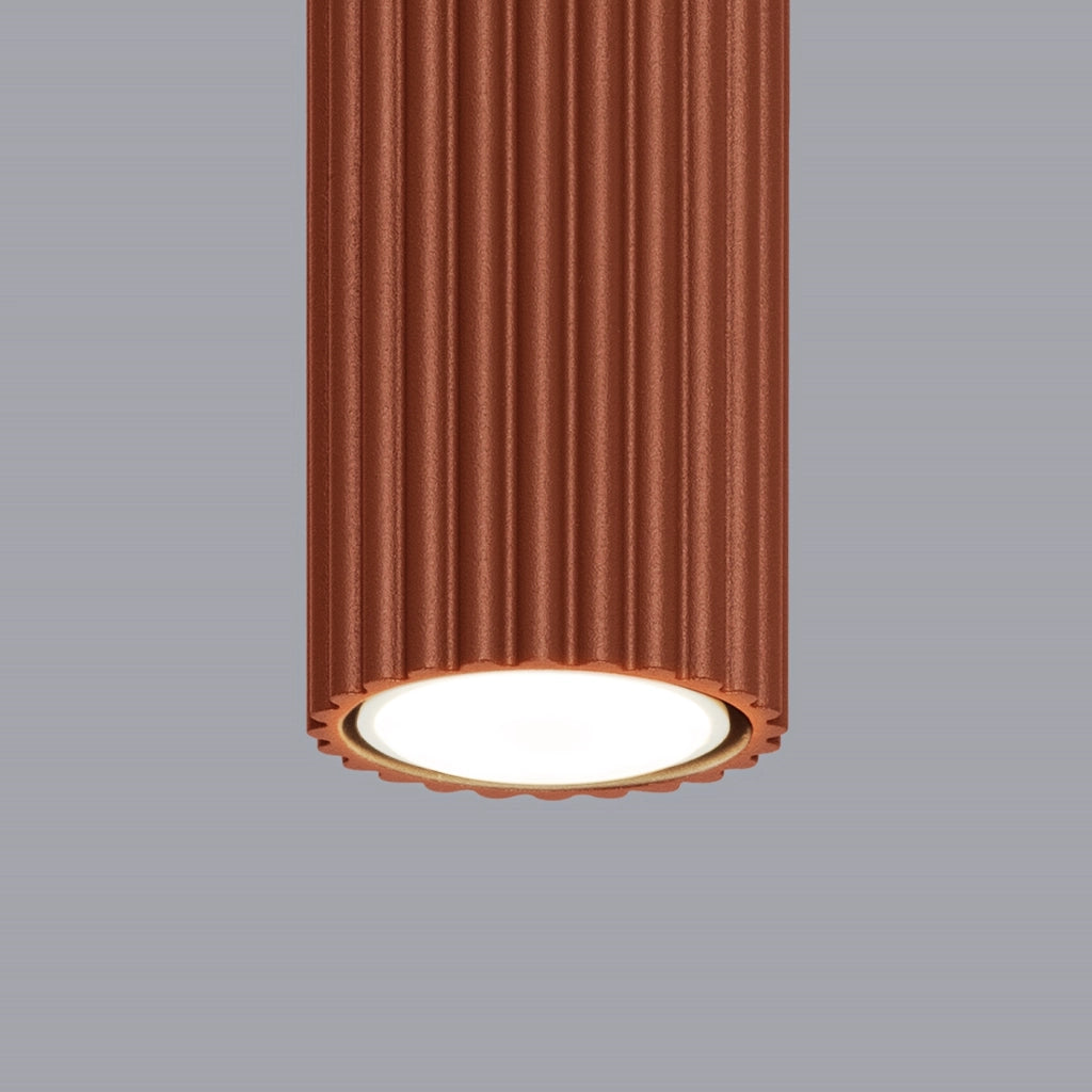 Lampada da soffitto KARBON 10 rosso ocra