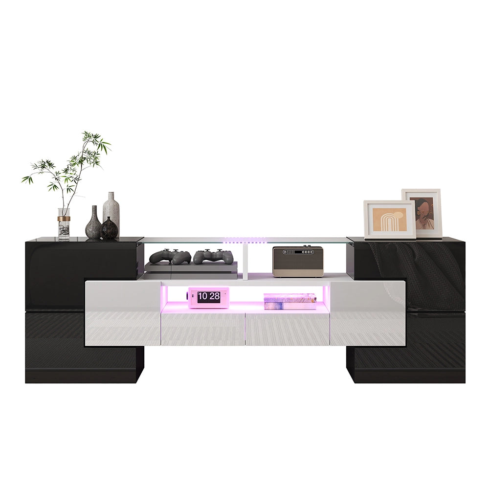 Mobile TV moderno - Xylo - 145cm vetro LED bianco