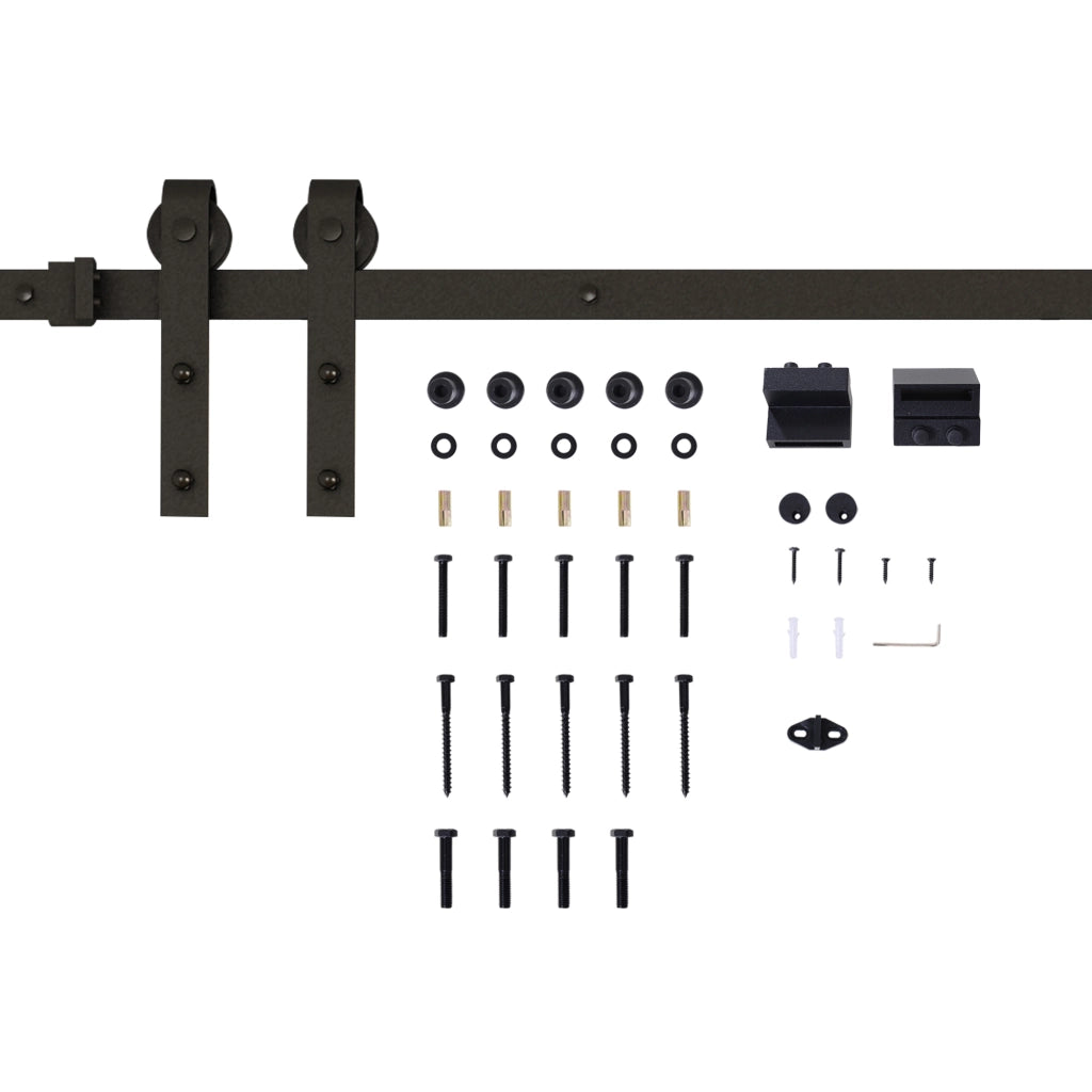 Kit per porte scorrevoli ¨C zephmum ¨C 2 m, nero, metallo, max 100 kg