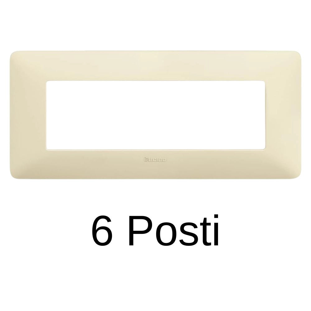 Bticino matix placca 6 posti tecnopolimero colorata am4806 *** colore avorio, confezione 1