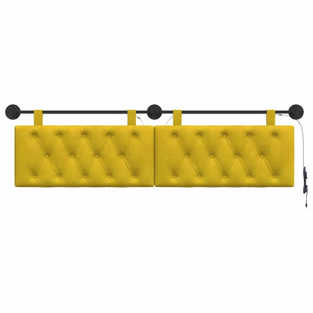 Testiera | Testata sospesa Con luce LED Giallo Velluto