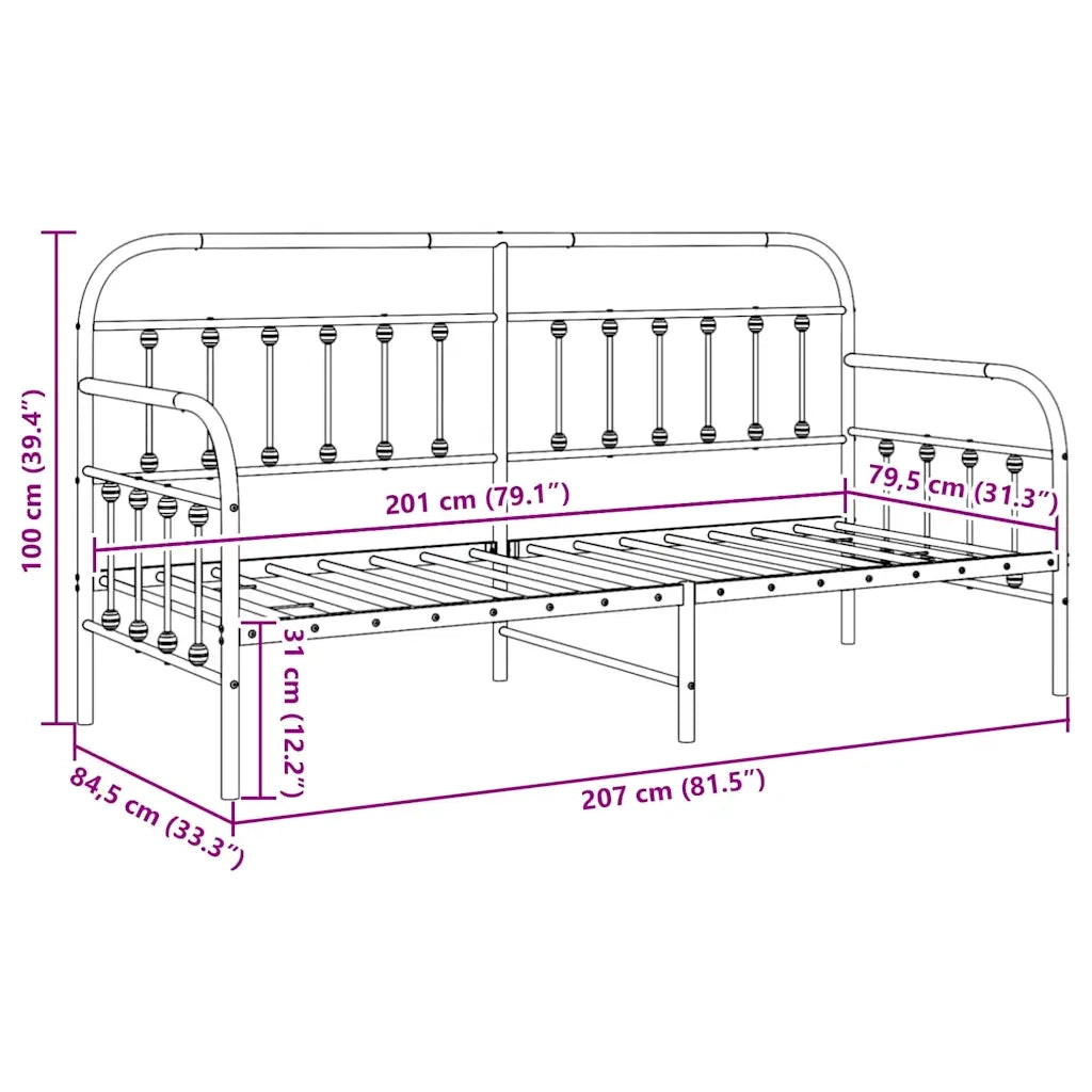 Struttura per letto di giorno Bianco 80 x 200 cm 42002643