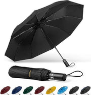 Paraplu Opvouwbare paraplu Stormbestendig Groot -10 Ribben Winddicht Storm Opvouwbare paraplu Paraplu, automatico compatta con un tasto che si apre e si chiude automaticamente