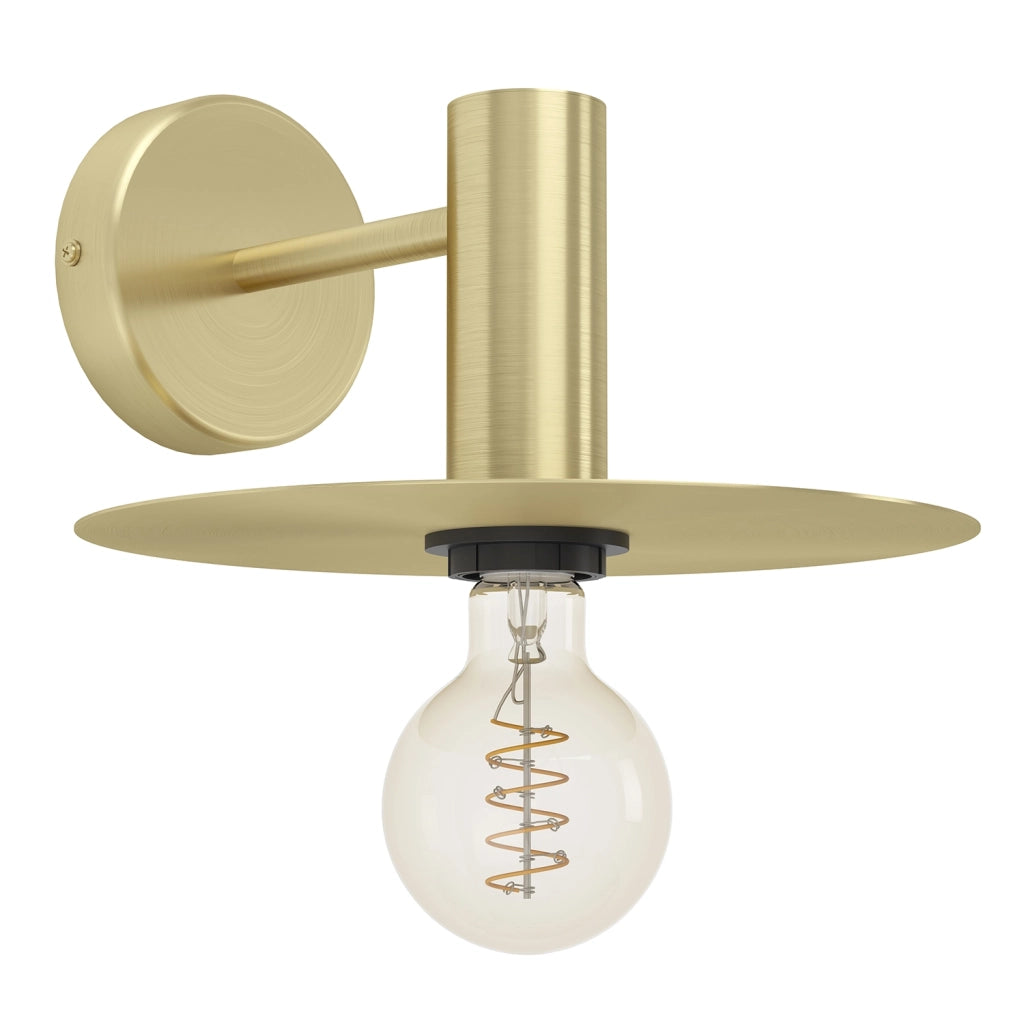 Applique Moderna Escandell Acciaio Ottone Spazzolato 1 Luce E27