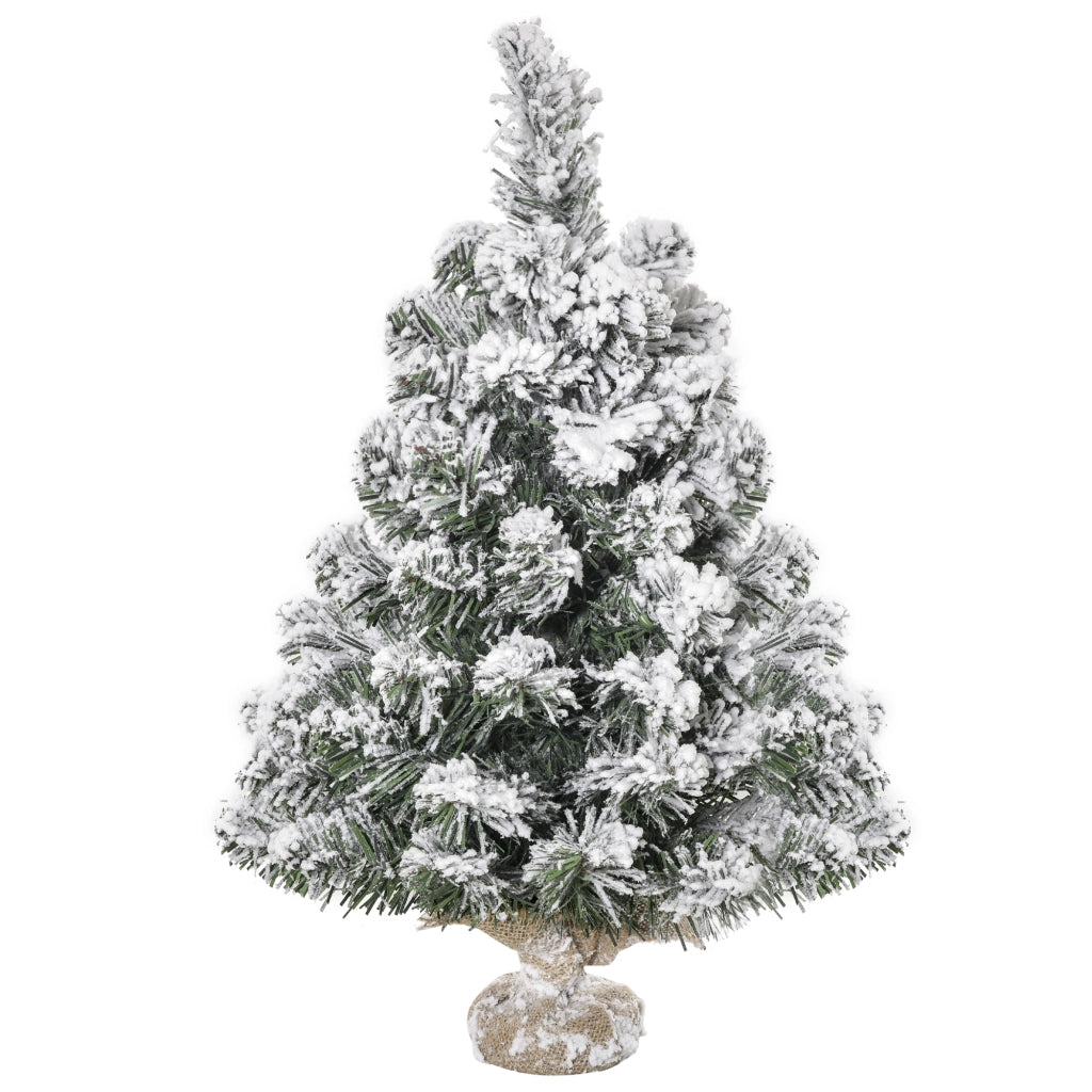 Albero di Natale Artificiale 60 cm ¨C Minimal ¨C Verde e Bianco ?32x60 cm