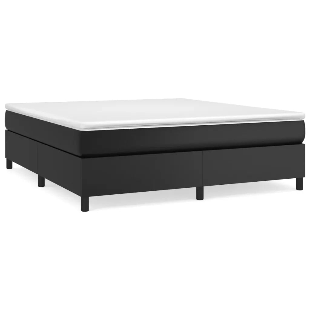 Struttura Letto a Rete a Molle Nero 160x200 cm in Similpelle