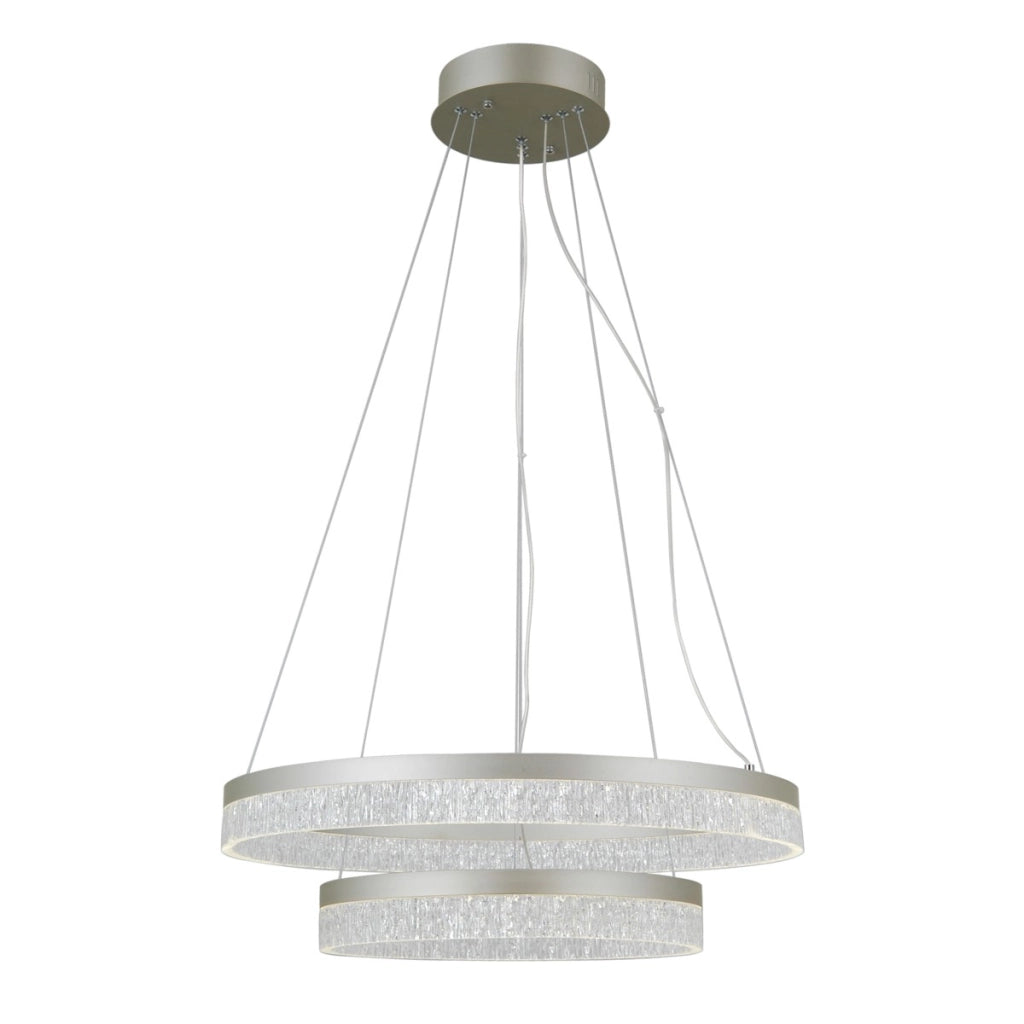 Lampada a sospensione LED Pantal 2 luci argento Italux