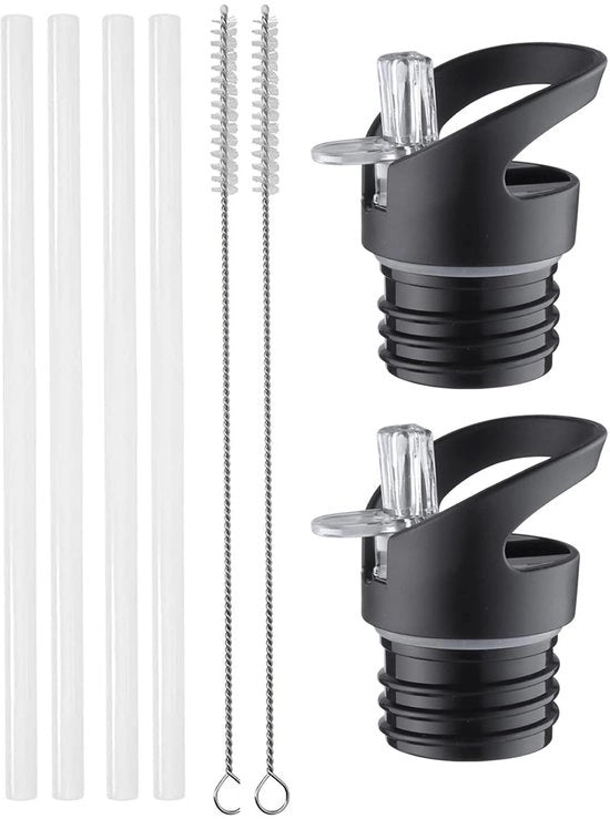 Set di 2 Flaconi di Plastica con Steli di Rimpiazzo BPA Libero, Compreso Spazzola, Adatto ai Bambini - Flacone di Plastica per Bevande