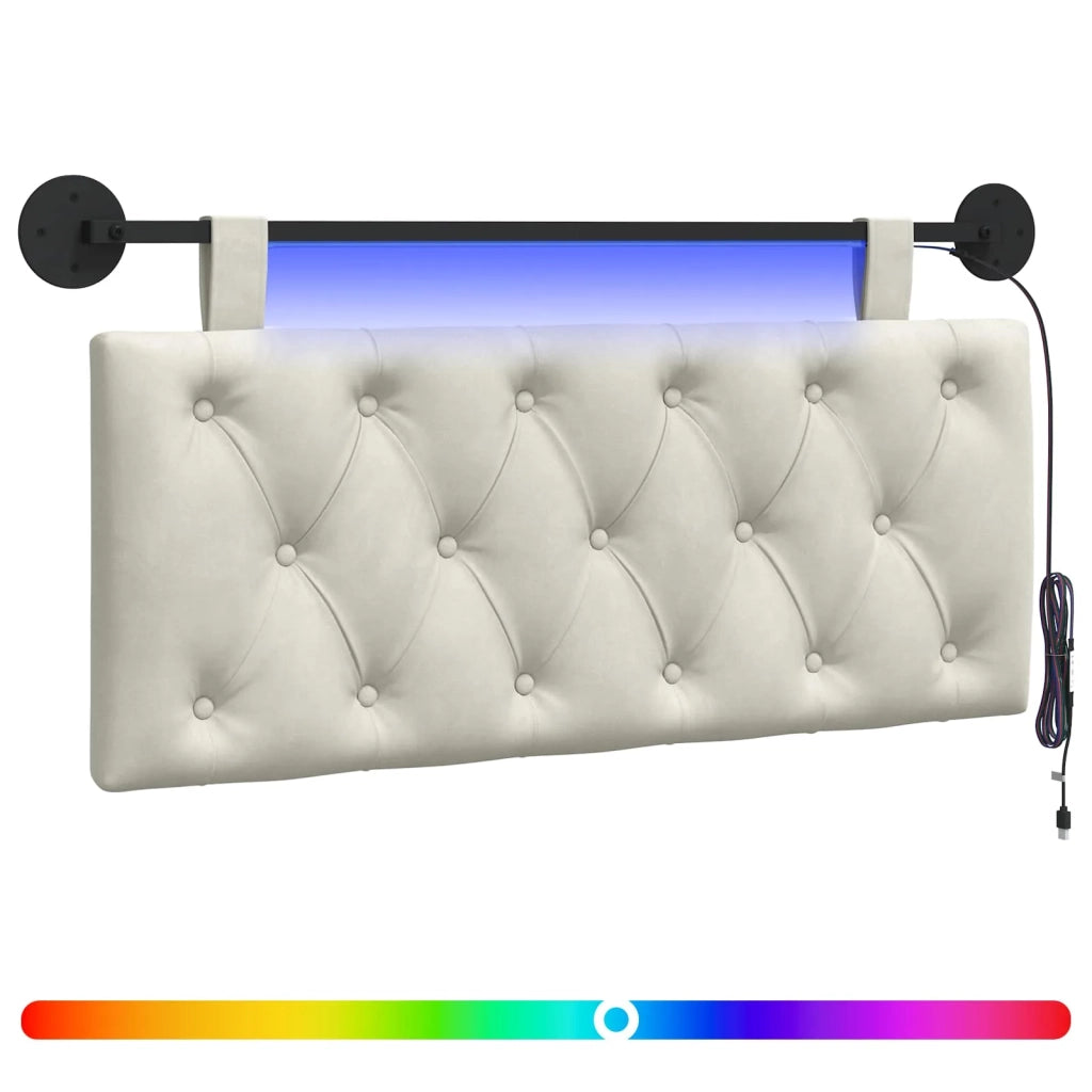 Testiera sospesa Con luce LED Crema Velluto 3424590