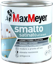 Smalto Satinato All'Acqua Poliuretanico, Colore Grigio Fumo, 0.75L