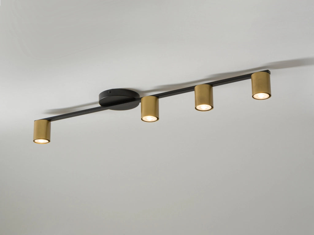 Plafoniera moderna nero-oro 4 spot GU10 25W Sigma Sky