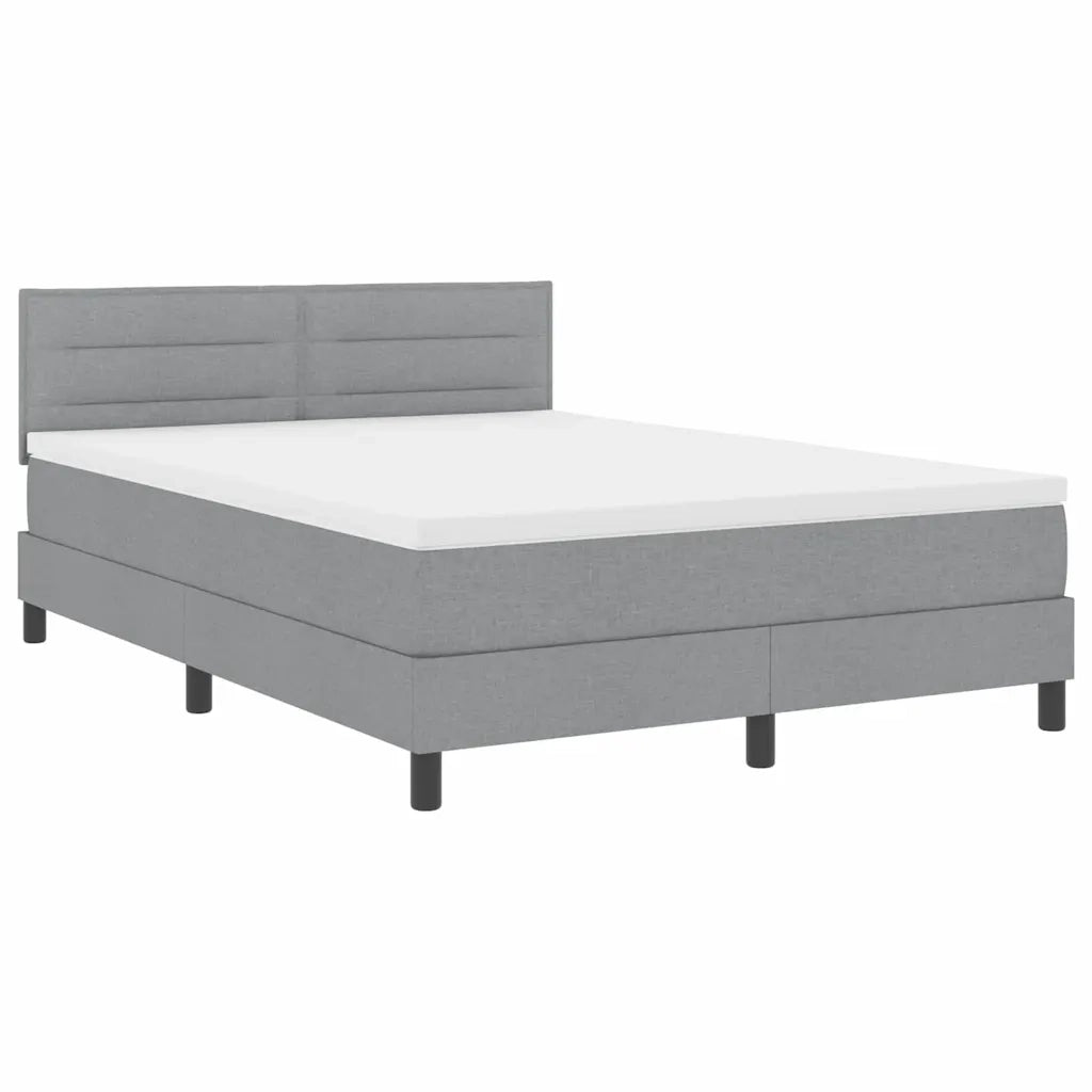 Letto a molle con materasso Grigio chiaro 160 x 200 cm Tessuto