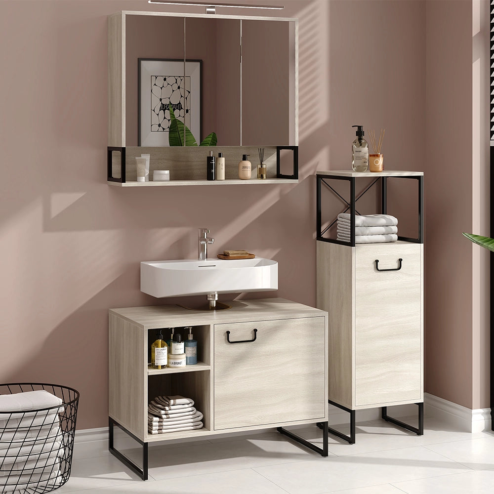 Vicco Set di mobili da bagno Rovere 3 parti
