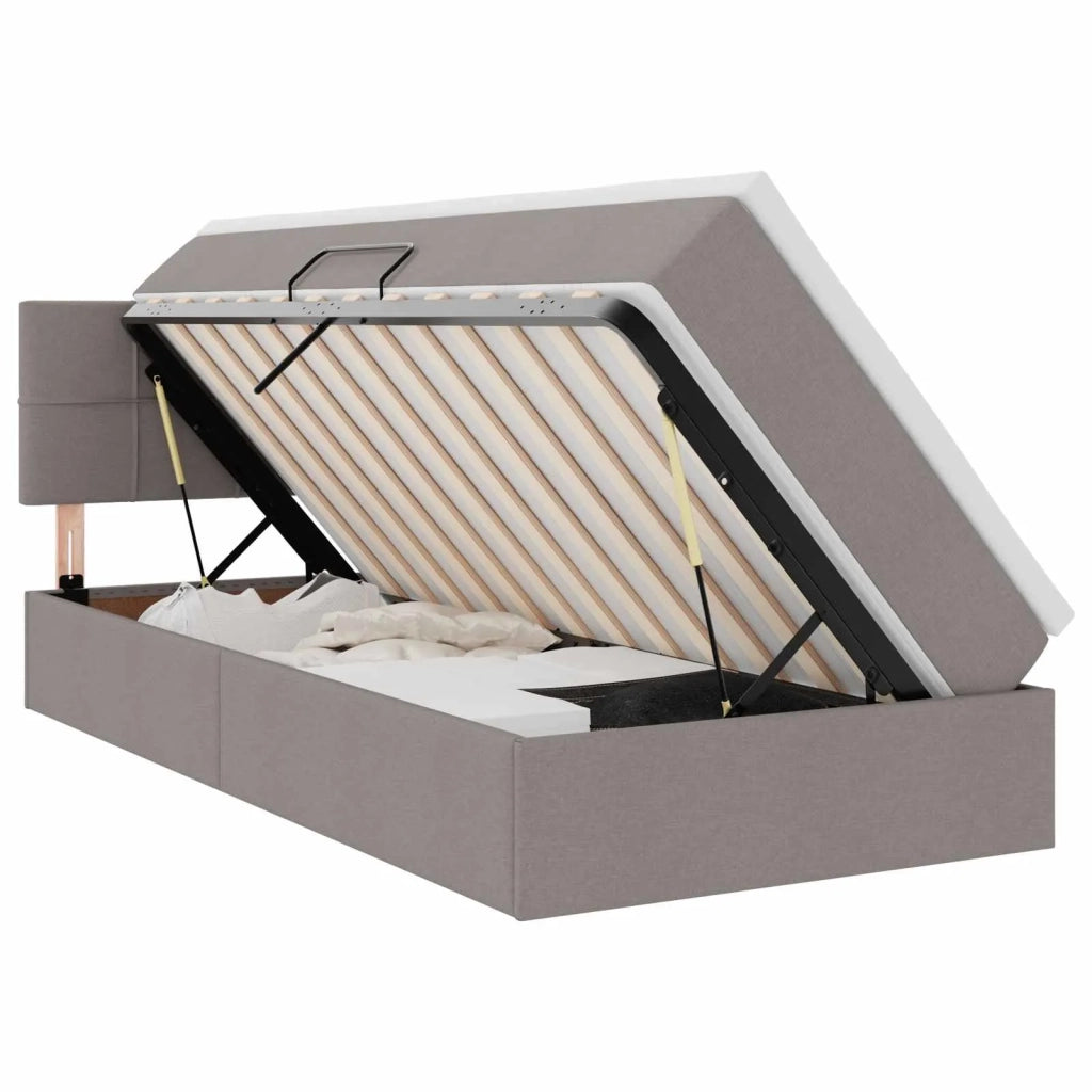 Letto con contenitore e LED con led Talpa 90 x 190 cm Tessuto