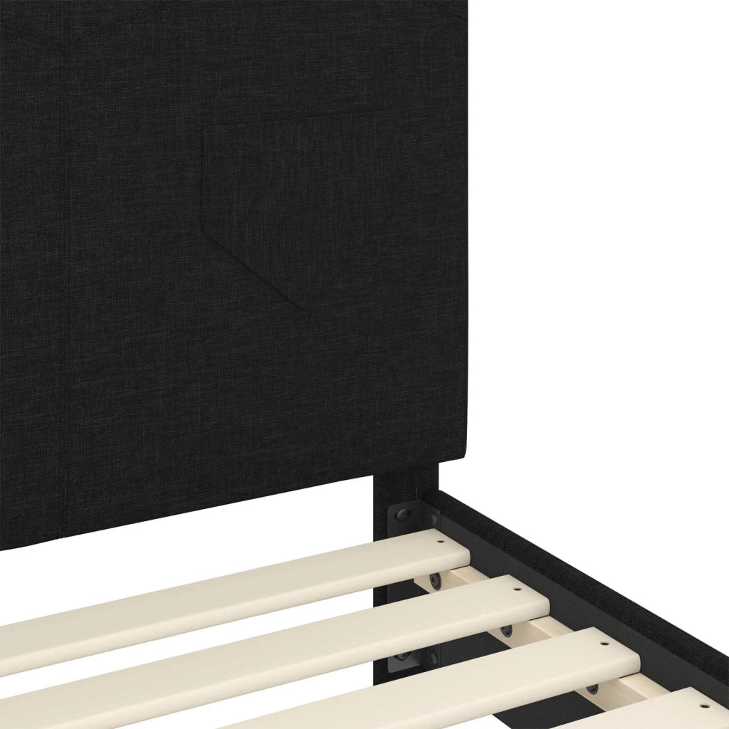 Struttura letto bambini con testata Nero 80 x 200 cm Tessuto 42010991