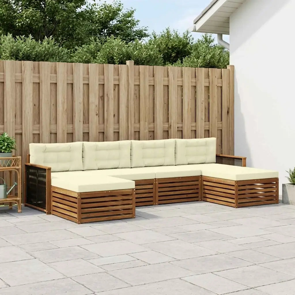 Set divani con cuscino 6 pcs Legno di Acacia Massello 3383683