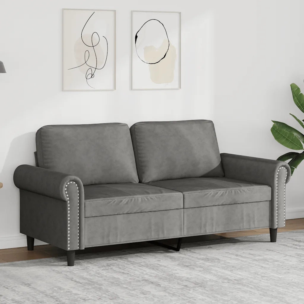 Divano a 2 Posti-Sofa 2 Posti grigio scuro140 cm in Velluto 520290