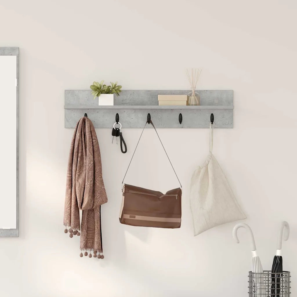Appendiabiti a muro Grigio cemento 80 x 10,5 x 18 cm 874398