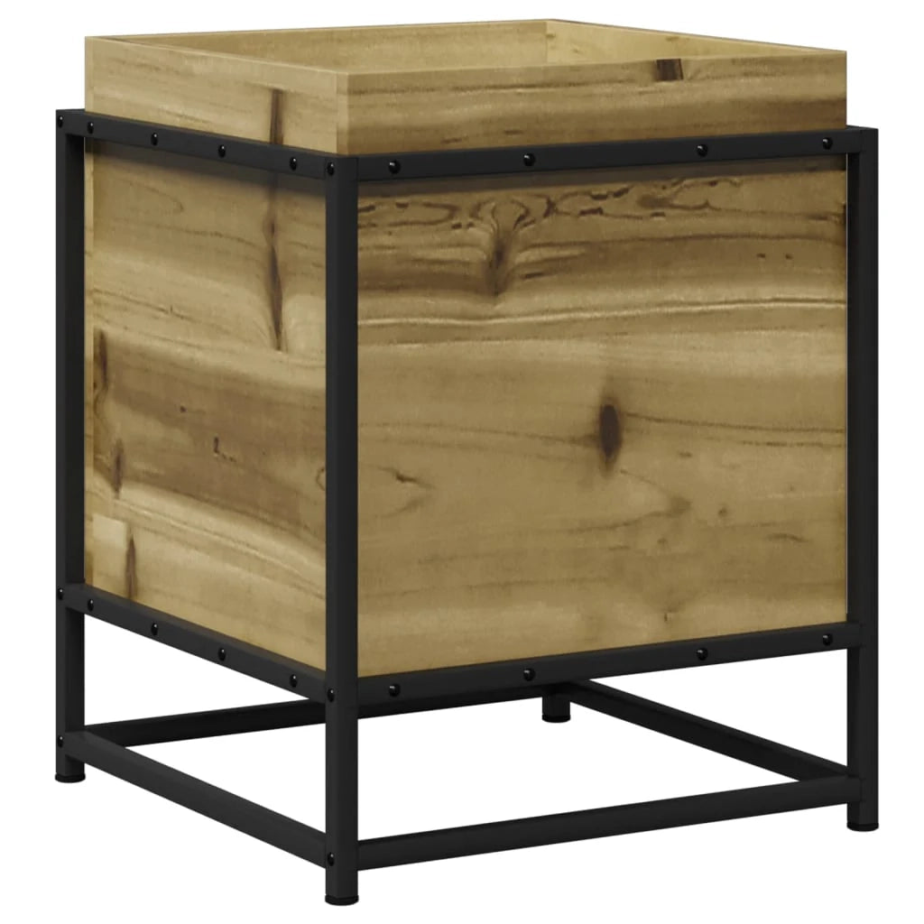 Fioriera rialzata per piante fiori terrazza giardino 40 x 40 x 50 cm legno di pino impregnato marrone 02_0037569