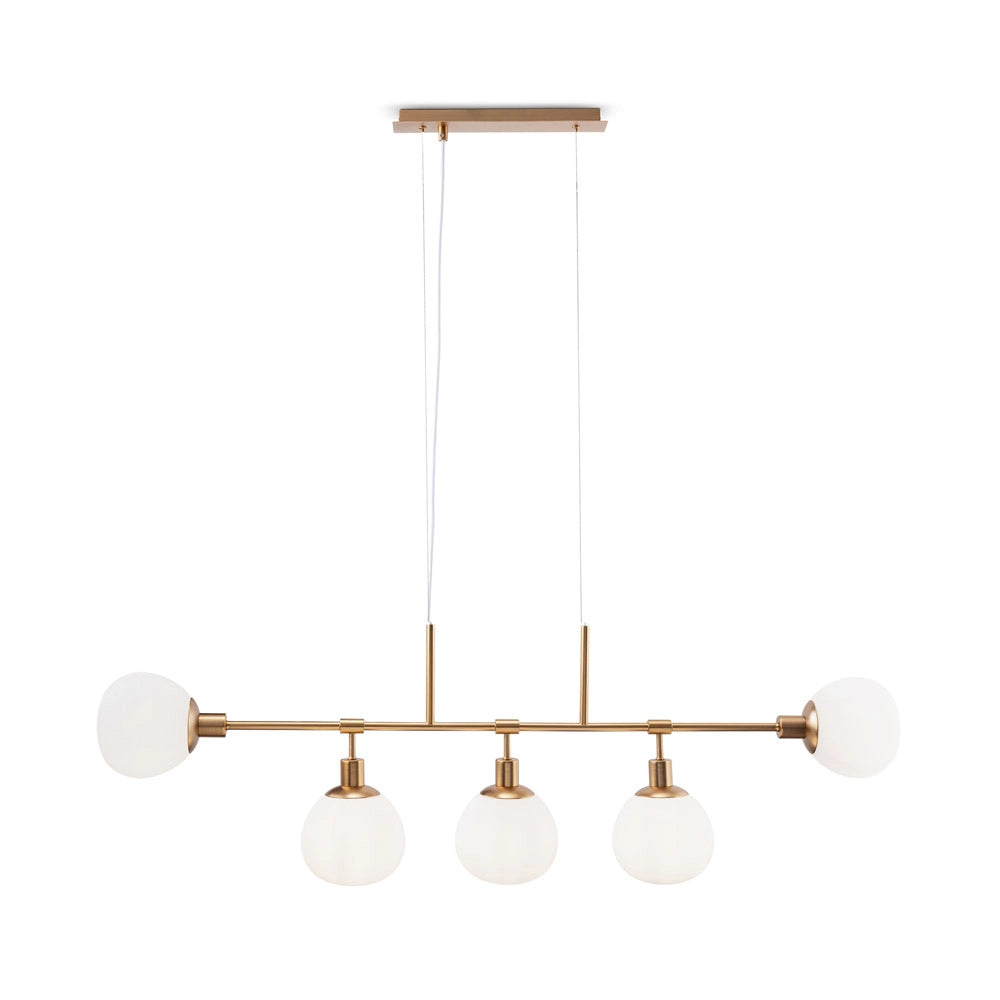 Maytoni Lampadario Sospensione Erich 5 luci E14 oro rosa metallo diffusore vetro