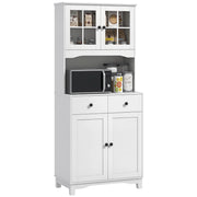 Armadio da Cucina con Ante a Vetro e Ripiani ¨C Minimal ¨C Bianco
