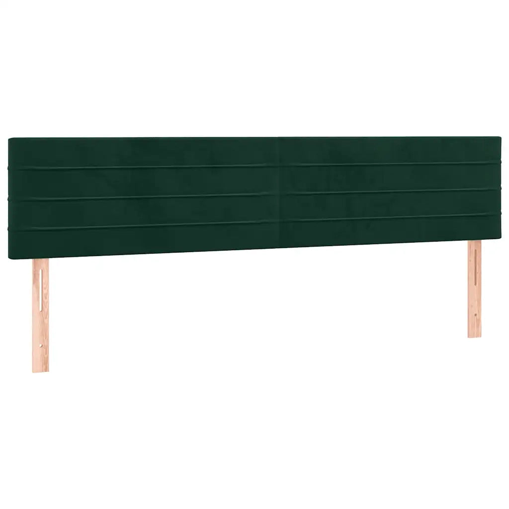 Letto a Molle con Materasso e LED Verde Scuro 160x200cm Velluto 3134474