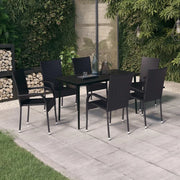 Set da Pranzo da Giardino 7 pz Nero 3099398