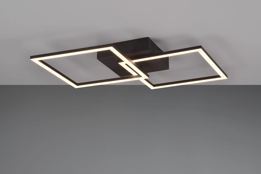 Plafoniera LED Trail nera a quadrati 20W 2250lm 3000K RL