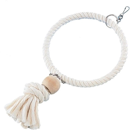 Giocattolo per gattini, Cuscino di cotone con blocco di legno, Bianco, Grande; 24/36 cm