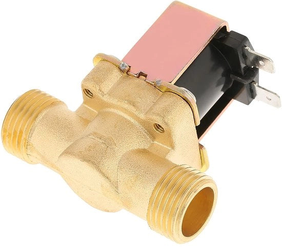 Vitello Magnetico 1/2" - Materiale in Ottone - Azionamento Elettrico - Pressione Acqua 0,02-0,8 MPa - Durata Superiore a 100.000 Azioni - Dimensioni Compresse 6,5 x 6 x 3,5 cm - Valvola Acquaporta