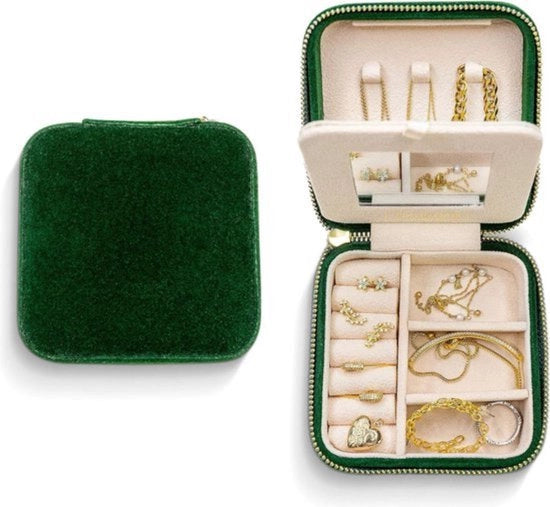 Scatola per gioielli in pelle morbida - 1 pezzo - Verde Smeraldo