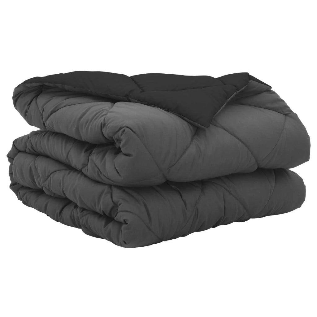 Duvet Estivo Nero e antracite 200 x 155 cm Microfibra 42025478