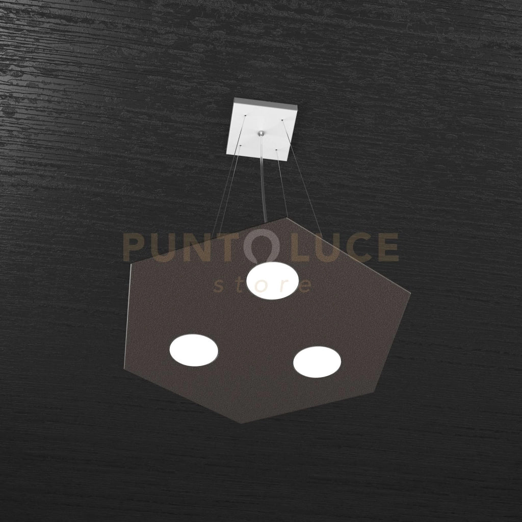 EXAGON SOSPENSIONE 3 LUCI MARRONE 1142-SP-MA