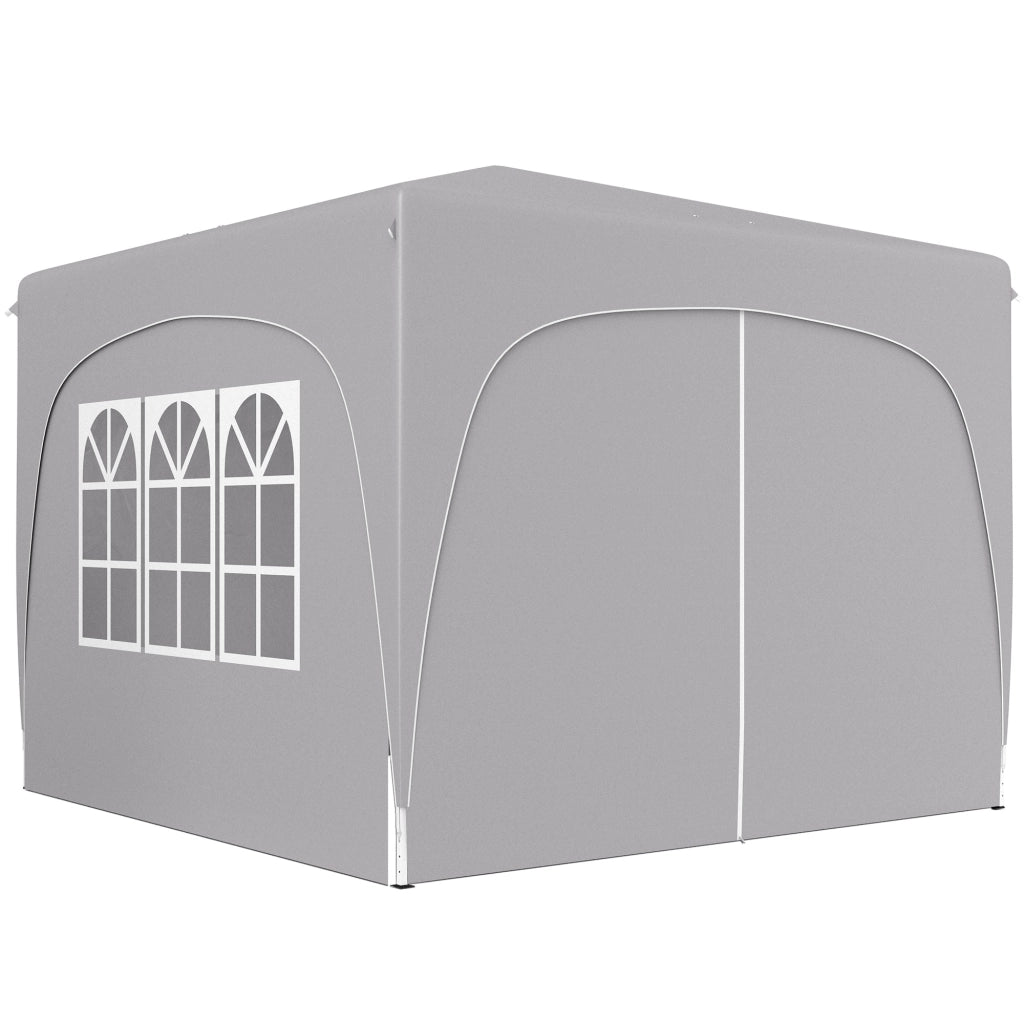 Gazebo da Giardino 3x3m Pieghevole con Altezza Regolabile, Protezione UPF50+ e Borsa, Grigio Chiaro
