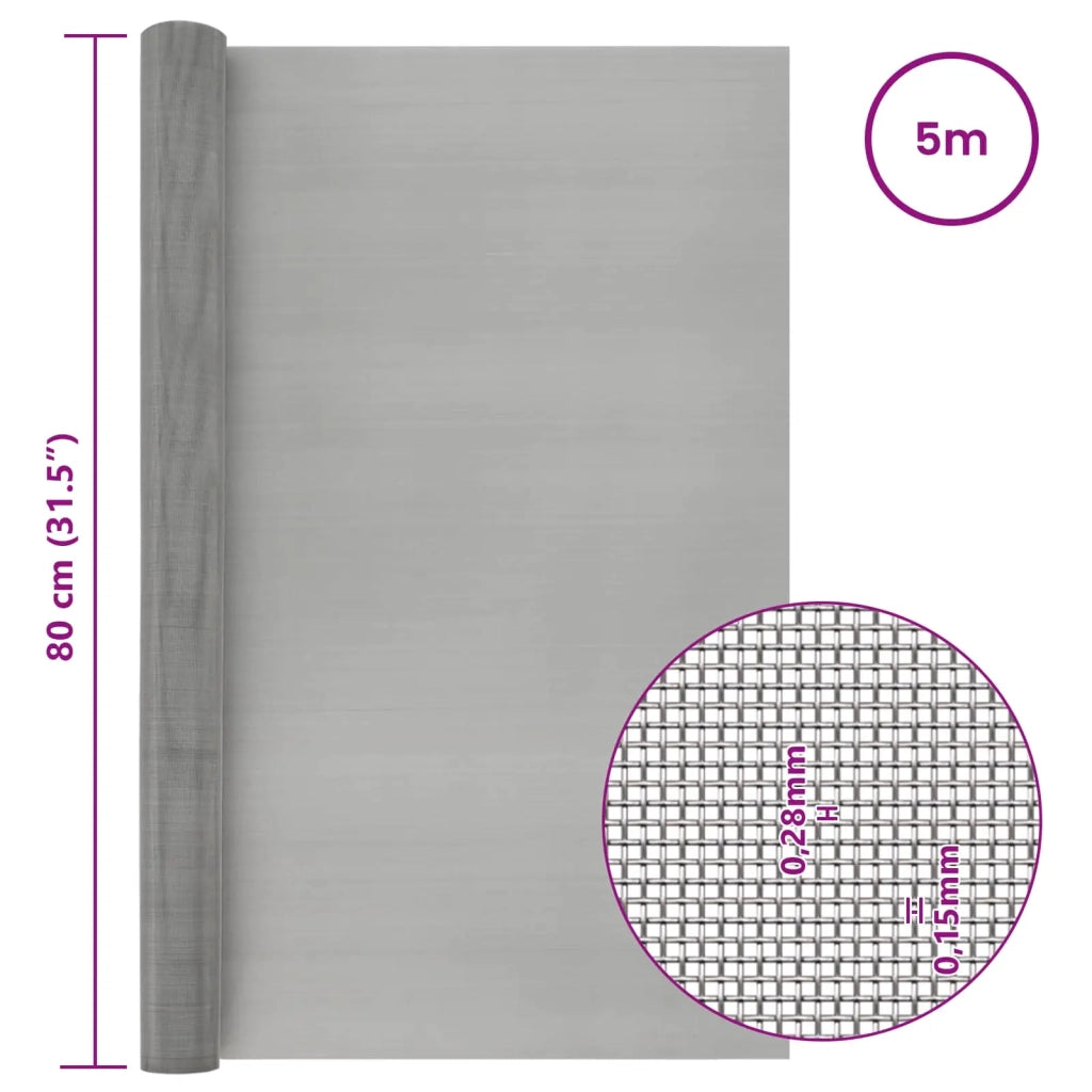 Rete per schermatura 80 x 500 cm 60 Mesh Argento 42039572