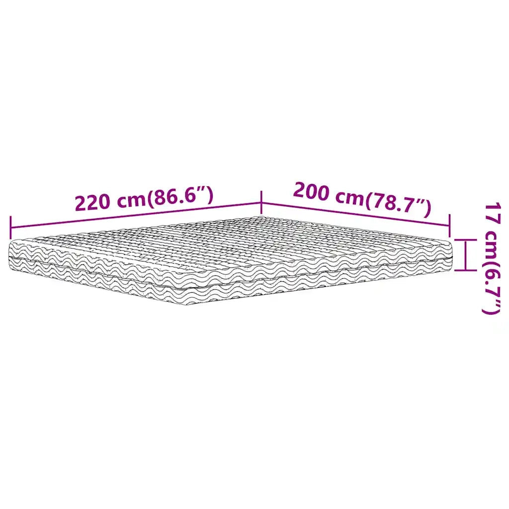 Materasso in Schiuma Bianco 200x220cm Durezza H2 H3 4016645