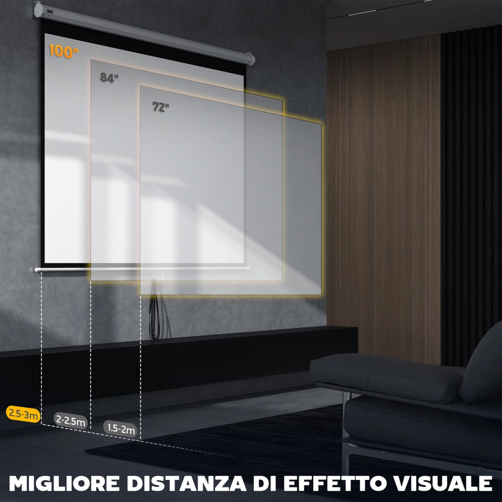 Telo per Proiettore ¨C Minimal ¨C Bianco e Nero 210x8.6x7 cm