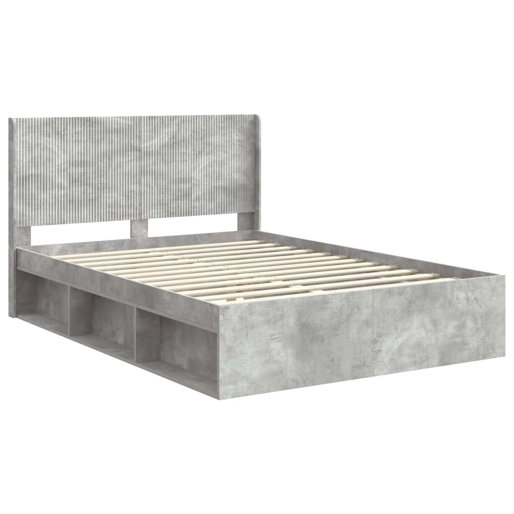 Struttura del letto con stoccaggio e testata-Giroletto con contenitore Grigio Cemento 777881