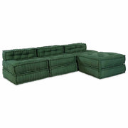 Divano modulare 4 pcs Verde Tessuto 3315079