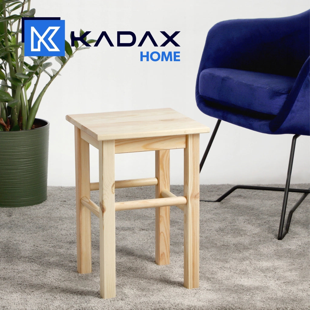 Sgabello da cucina in legno KADAX, 43,5 cm, in pino massello.