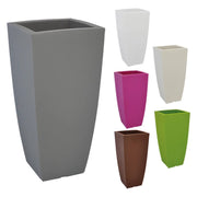 VASO ALTO IN RESINA MONACIS STILO SQUARE TOP H 90 cm. VARI COLORI Colore: Ghiaccio