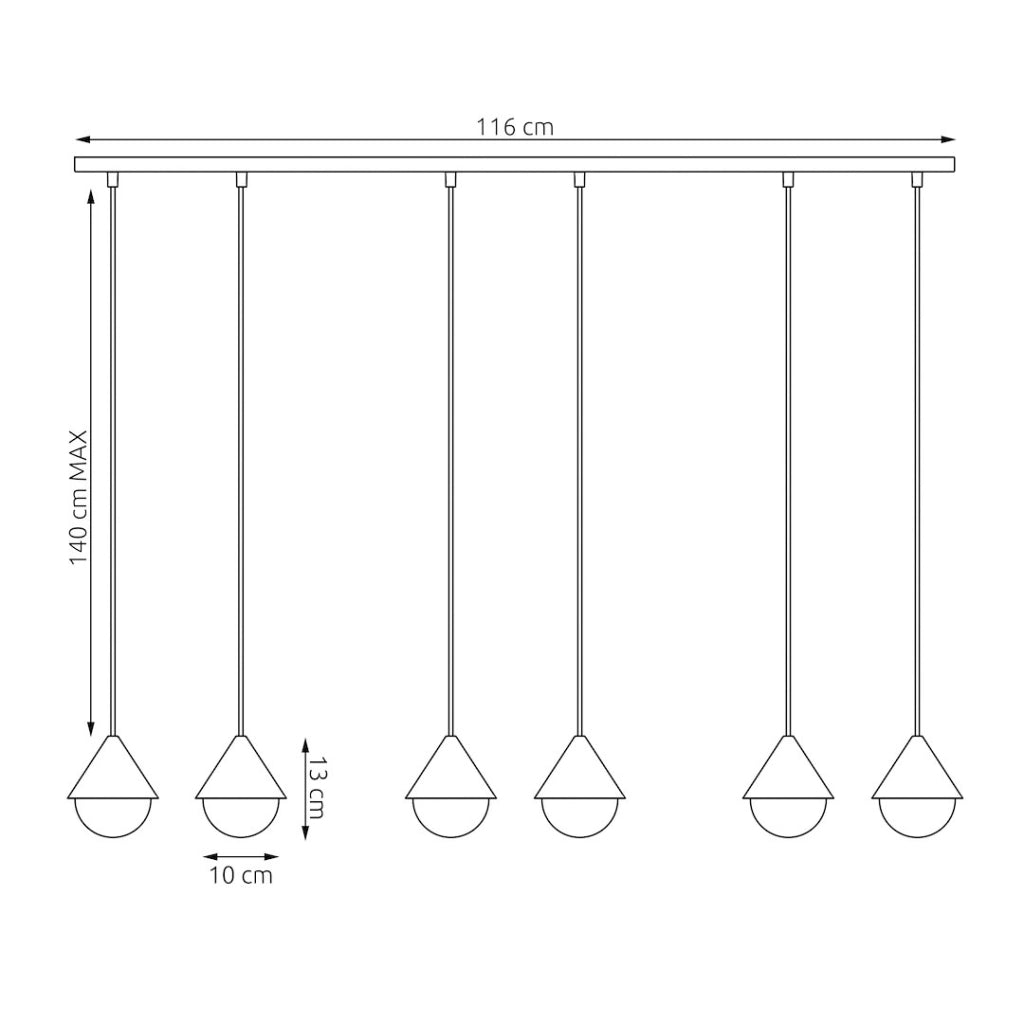 Lampada sospesa GIRO 6xG9 nero/beige/bianco Emibig