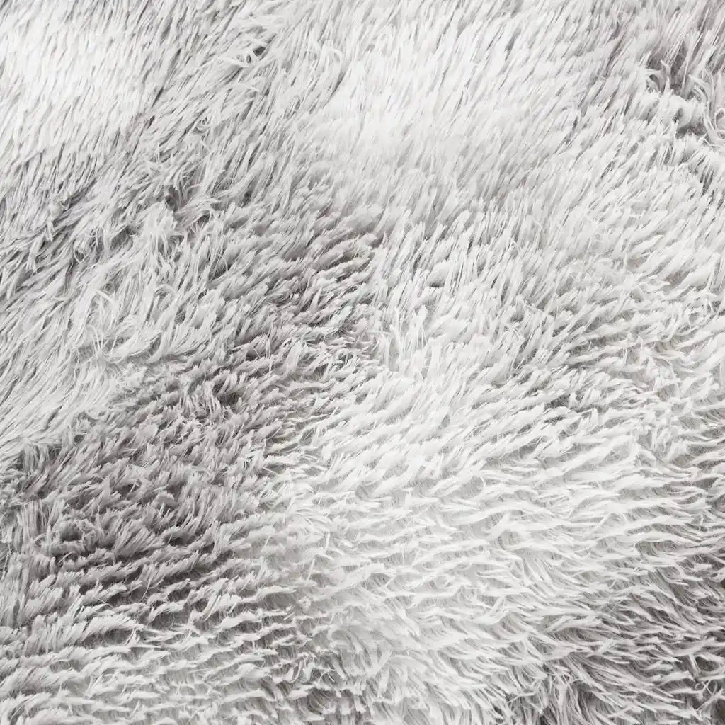 Tappeto Shaggy a Pelo Lungo NAVARRA Grigio Argento 120x120cm 4102908