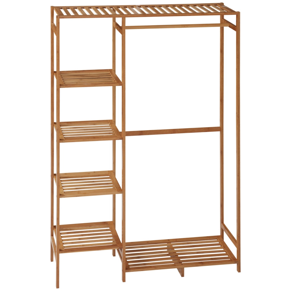 Appendiabiti con Ripiani e Varilla ¨C Minimal ¨C Legno Bamb¨´ 90x30x145 cm
