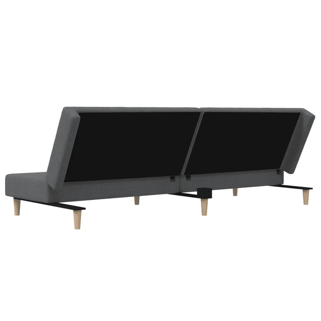 Divano Letto a 2 Posti Grigio Chiaro in Tessuto 375723